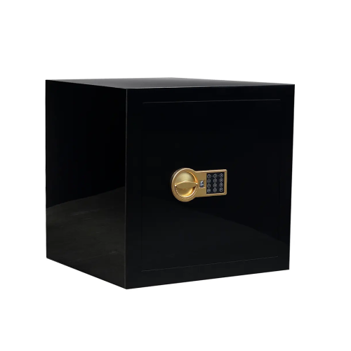 Сейф заказной черный глянец, золочение, подсветка.